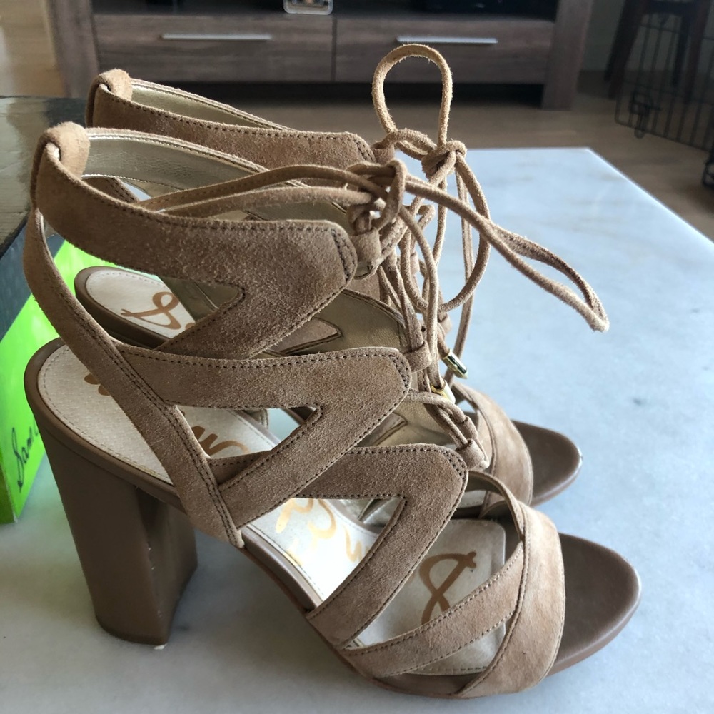 Sam Edelman Yardley 7.5 Camel Lace Up Sandals